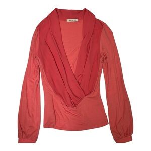 Arden B Deep V-Neck Long Sleeve Blouse